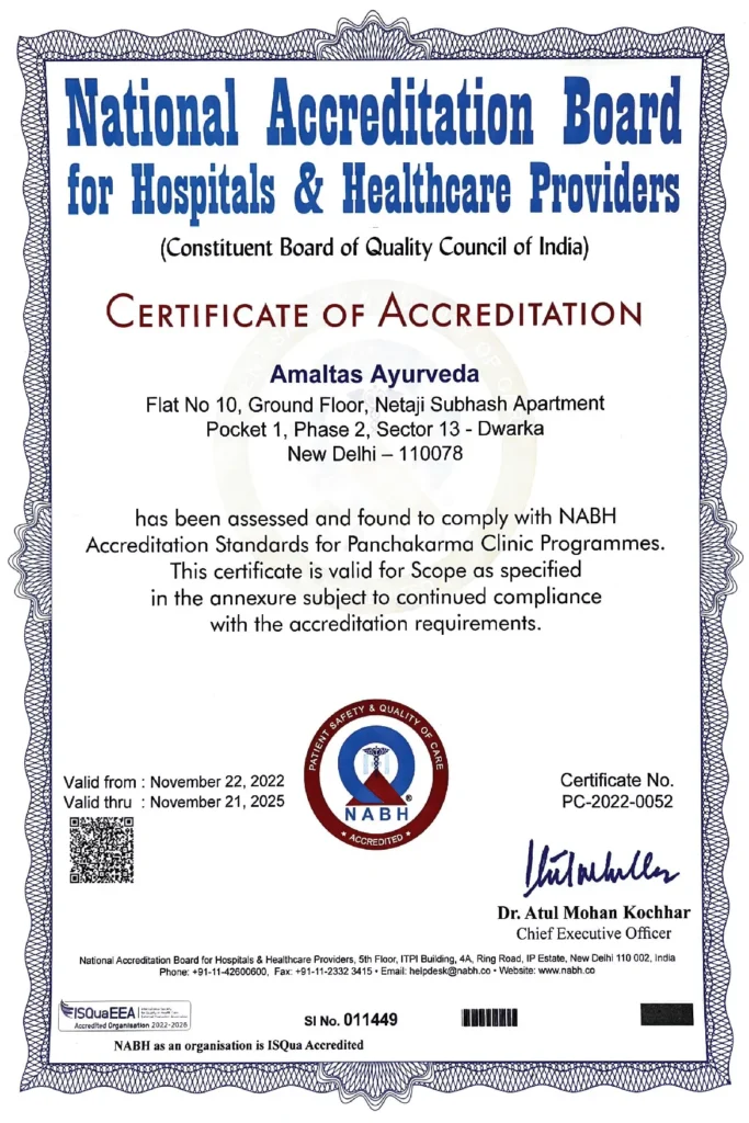 Amaltas_Ayurveda_NABH_Accreditation_Certificate